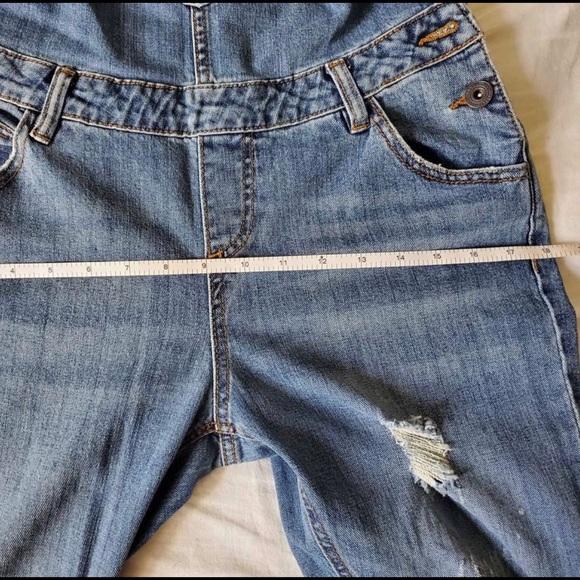 NWOT Denim & Co. Ripped Denim Overall Bib Jeans - Picture 6 of 6